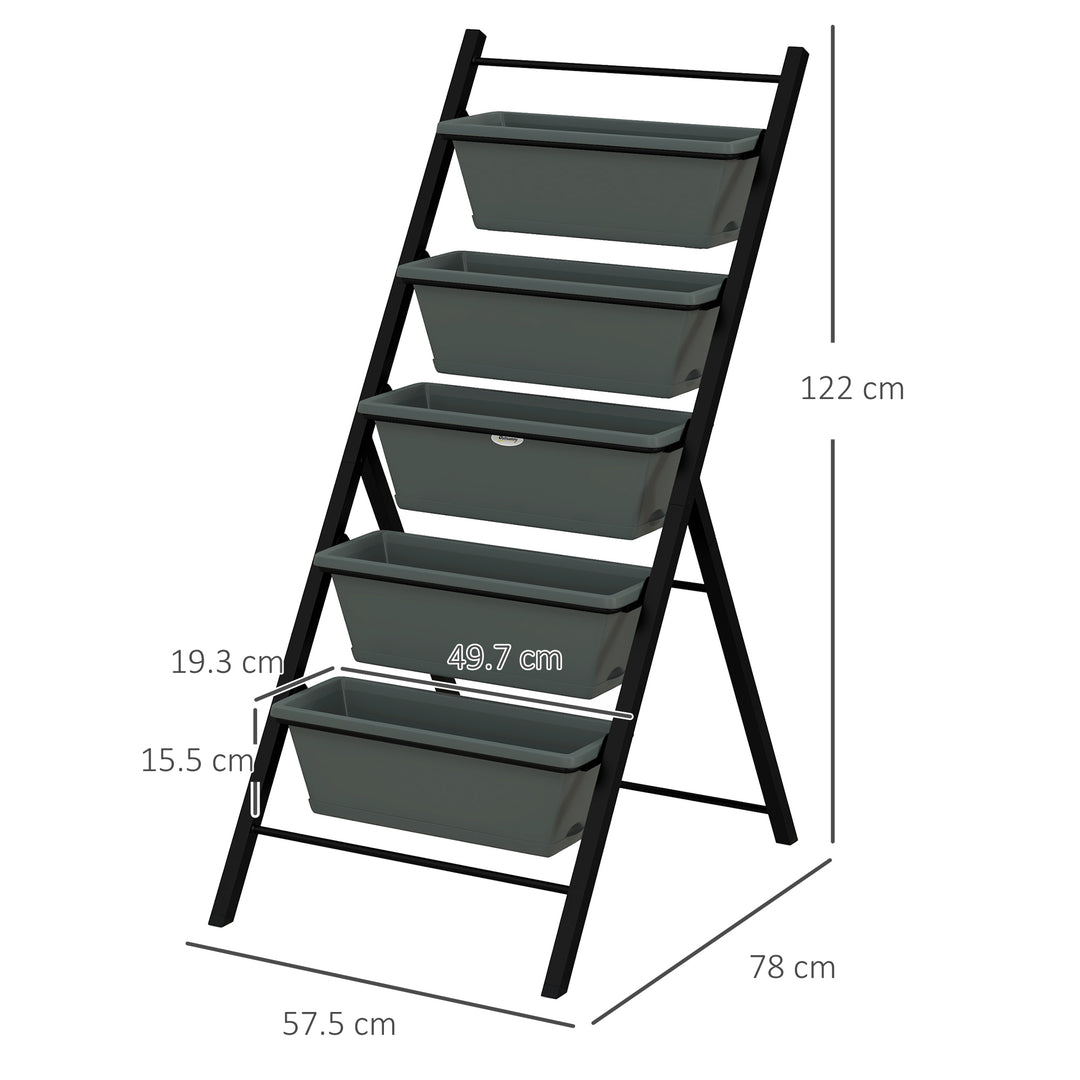 Vertical Veggie Villa: 5-Tier Raised Planter for Outdoor Herbs & Blooms