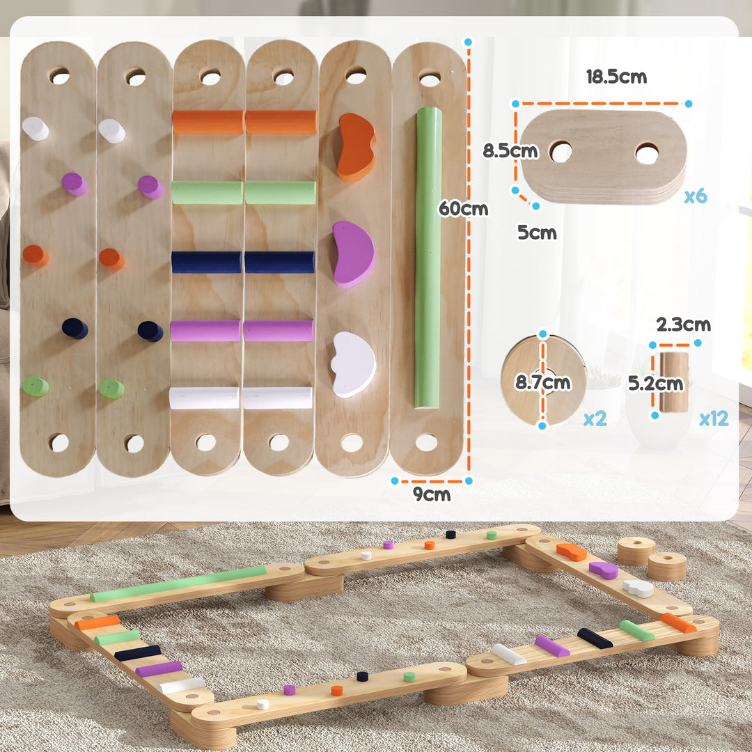 Wooden Balance Beam for Kids Build Coordination Agility and Strength