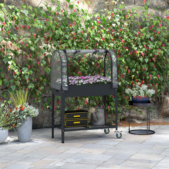 Raised Planter with Greenhouse Cover