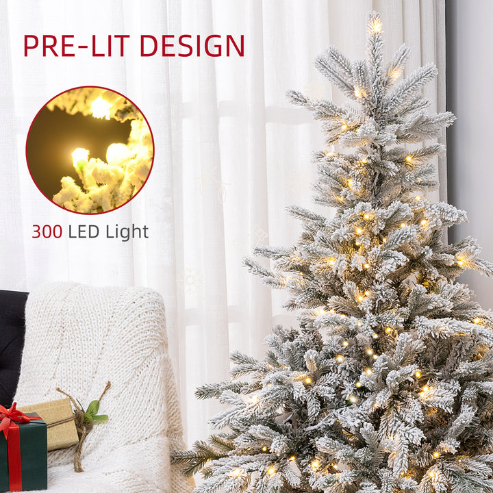 6ft Snowy Christmas Tree with LED Lights