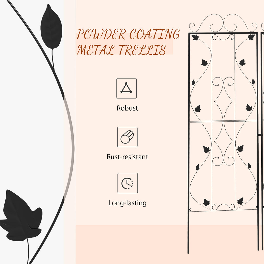 Metal Trellis Set: Leaf Design Plant Support Frames