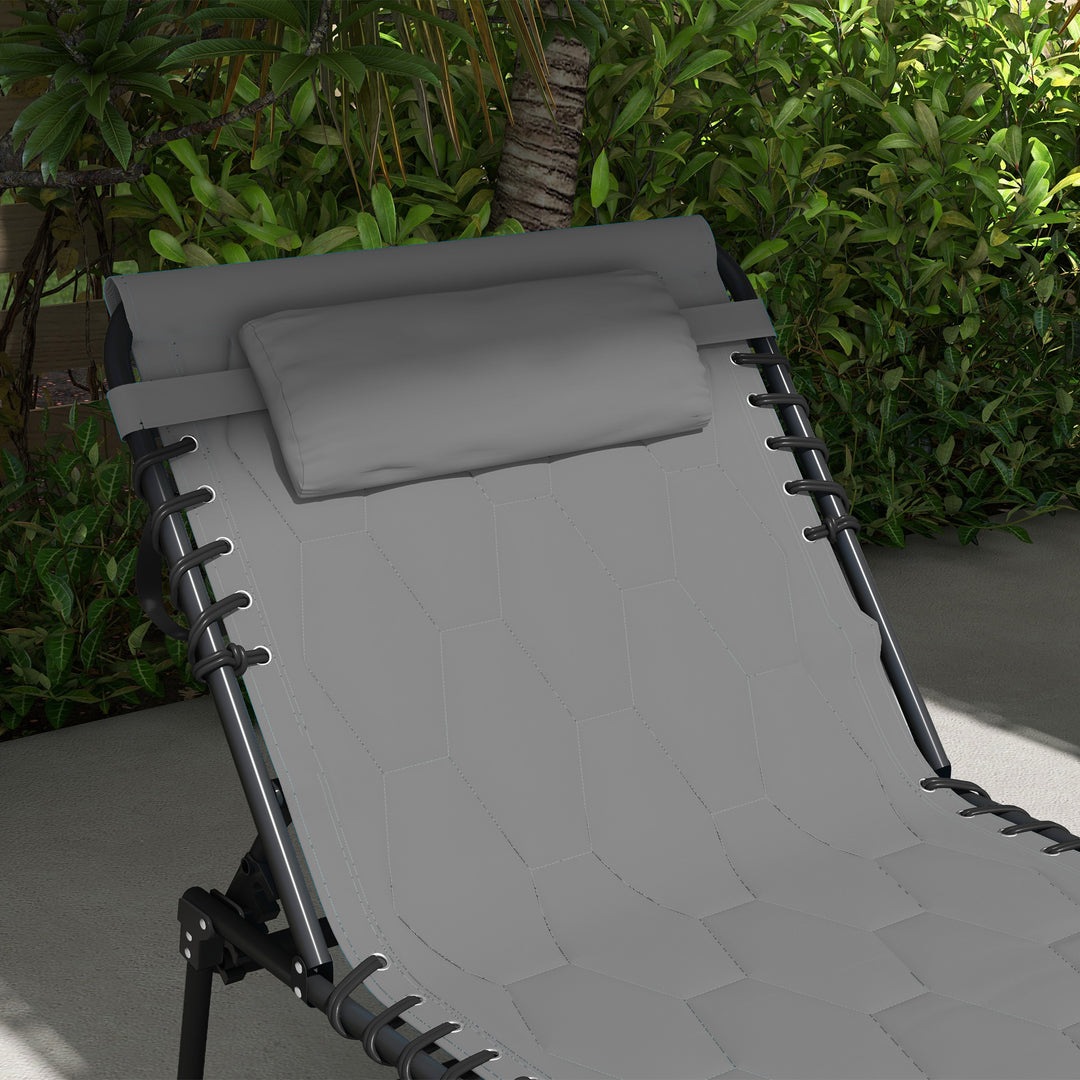 Foldable Sun Lounger with 5-level Reclining Back