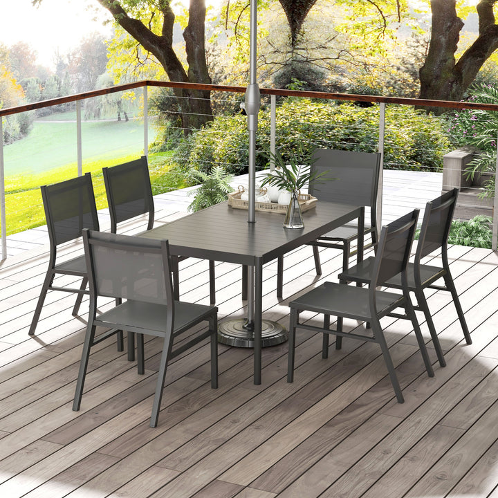 Seven-Piece Steel Dining Set