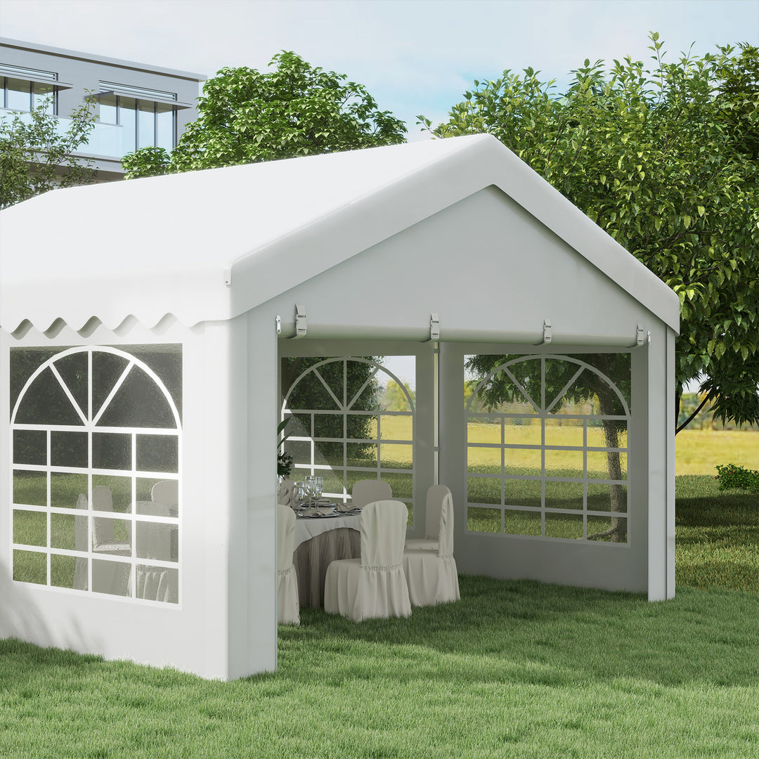 Portable Party Tent 4m x 4m Carport Shelter with Removable Sidewalls