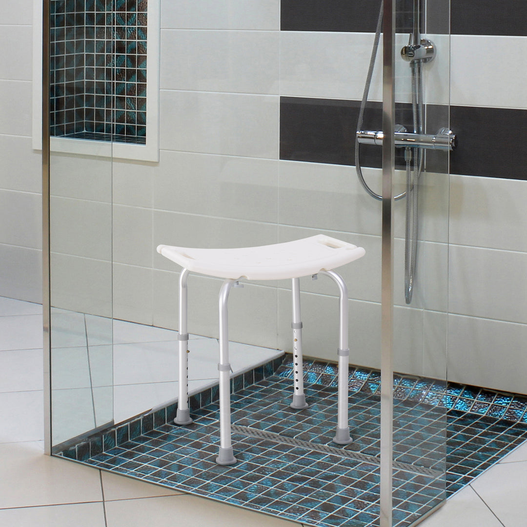 Portable Non-Slip Bathroom Stool Rectangular Adjustable Height Mobility Medical Grade Stabilized Shower Seat