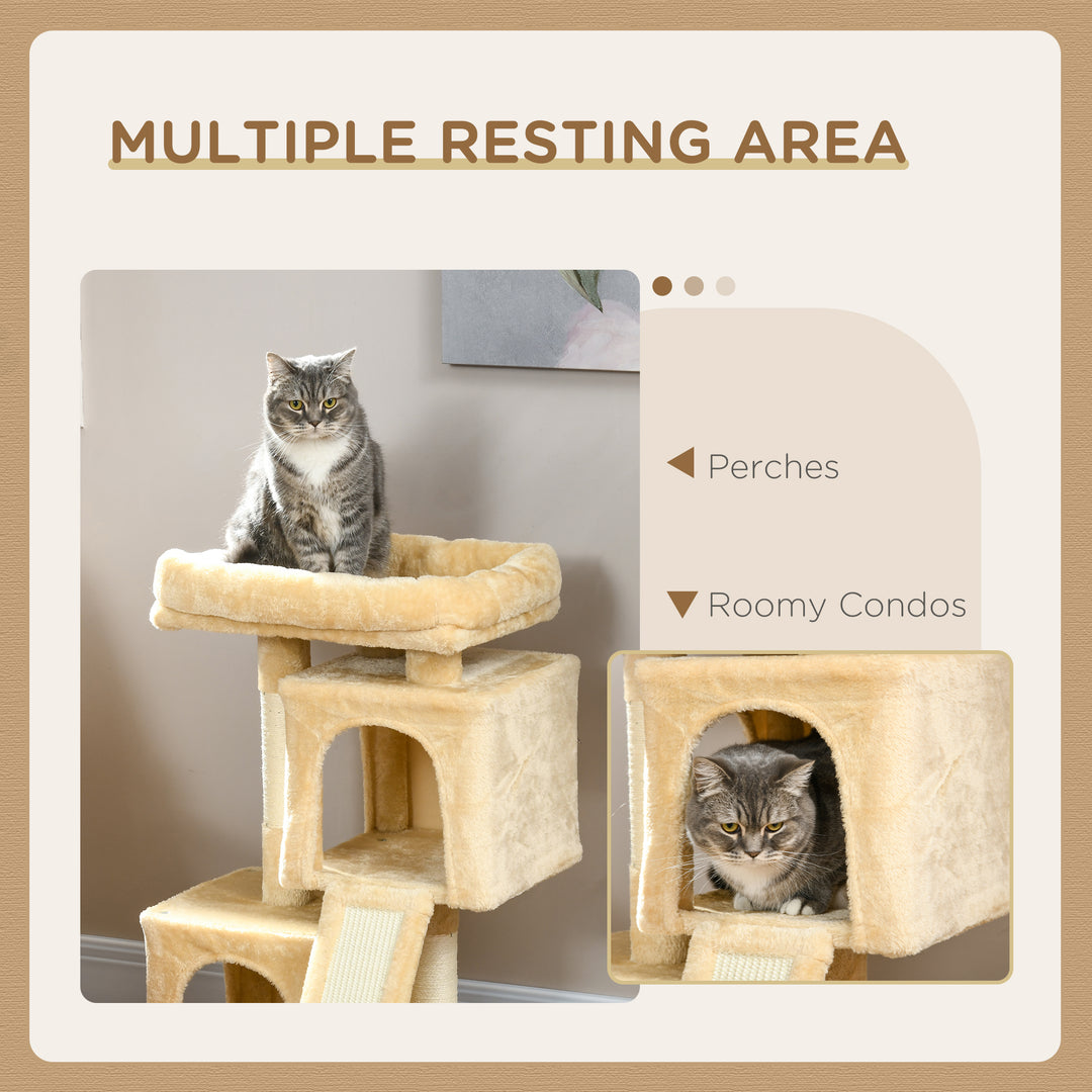 Deluxe Cat Activity Centre: Sisal Rest & Play with 2 Cosy Houses