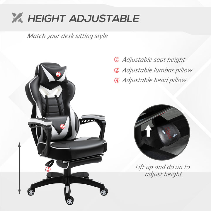 Vinsetto Racing Gaming Chair Ergonomic Office Desk Chair w/ Adjustable Height