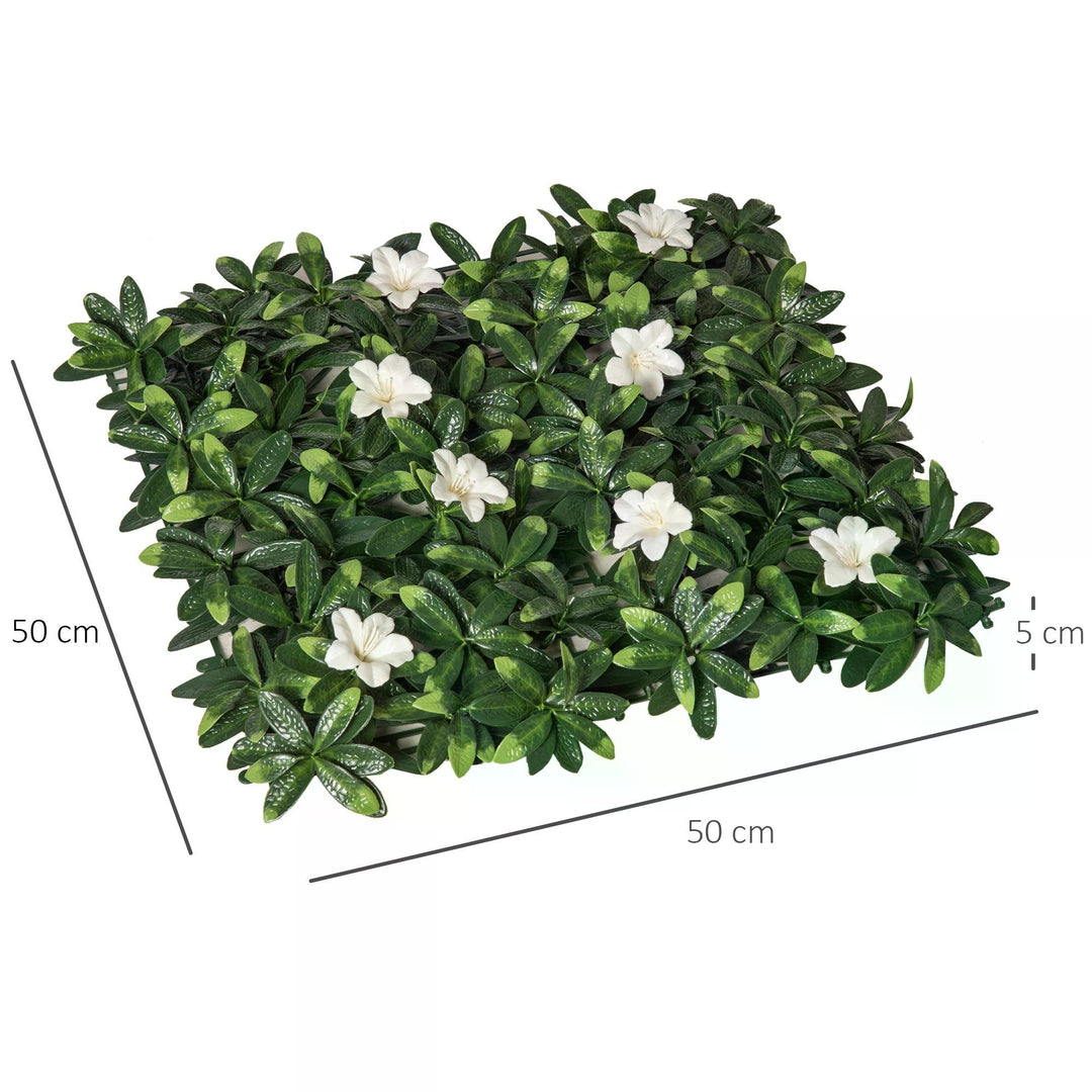 12PCS Artificial Boxwood Wall Panels 20" x 20" Rhododendron Privacy Fence Screen Faux Hedge Greenery Backdrop for Garden