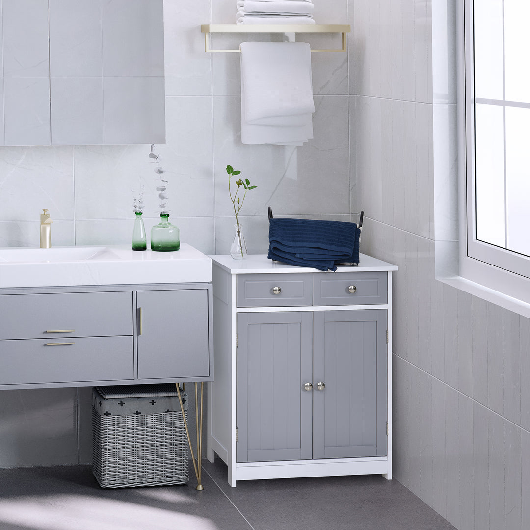 Kleankin Freestanding Bathroom Cabinet with Drawers & Shelf