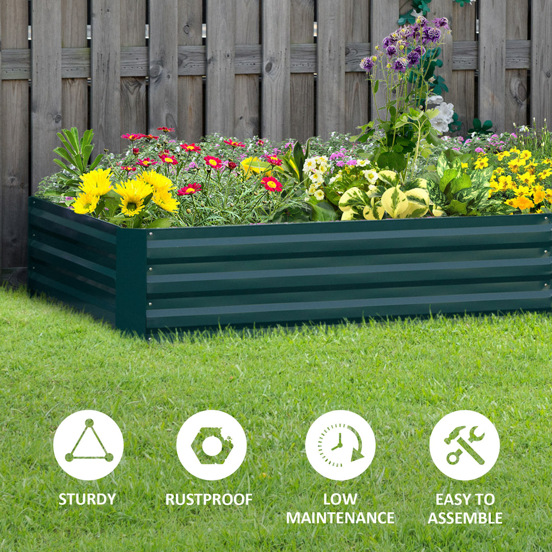 Metal Raised Garden Bed Planter Box Outdoor Planters for Growing Flowers