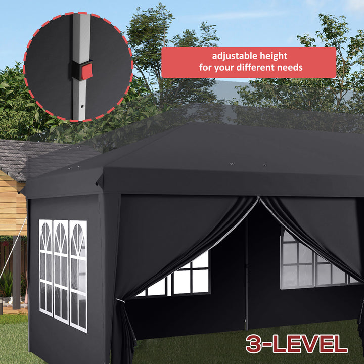 3 x 6 m Pop Up Gazebo with Sides and Windows