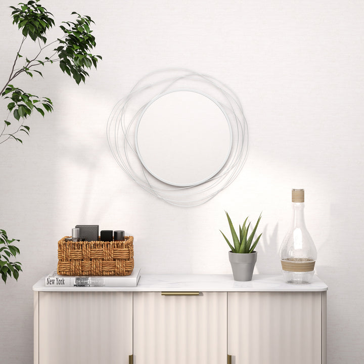 Abstract Metal Wire Wall Mirror