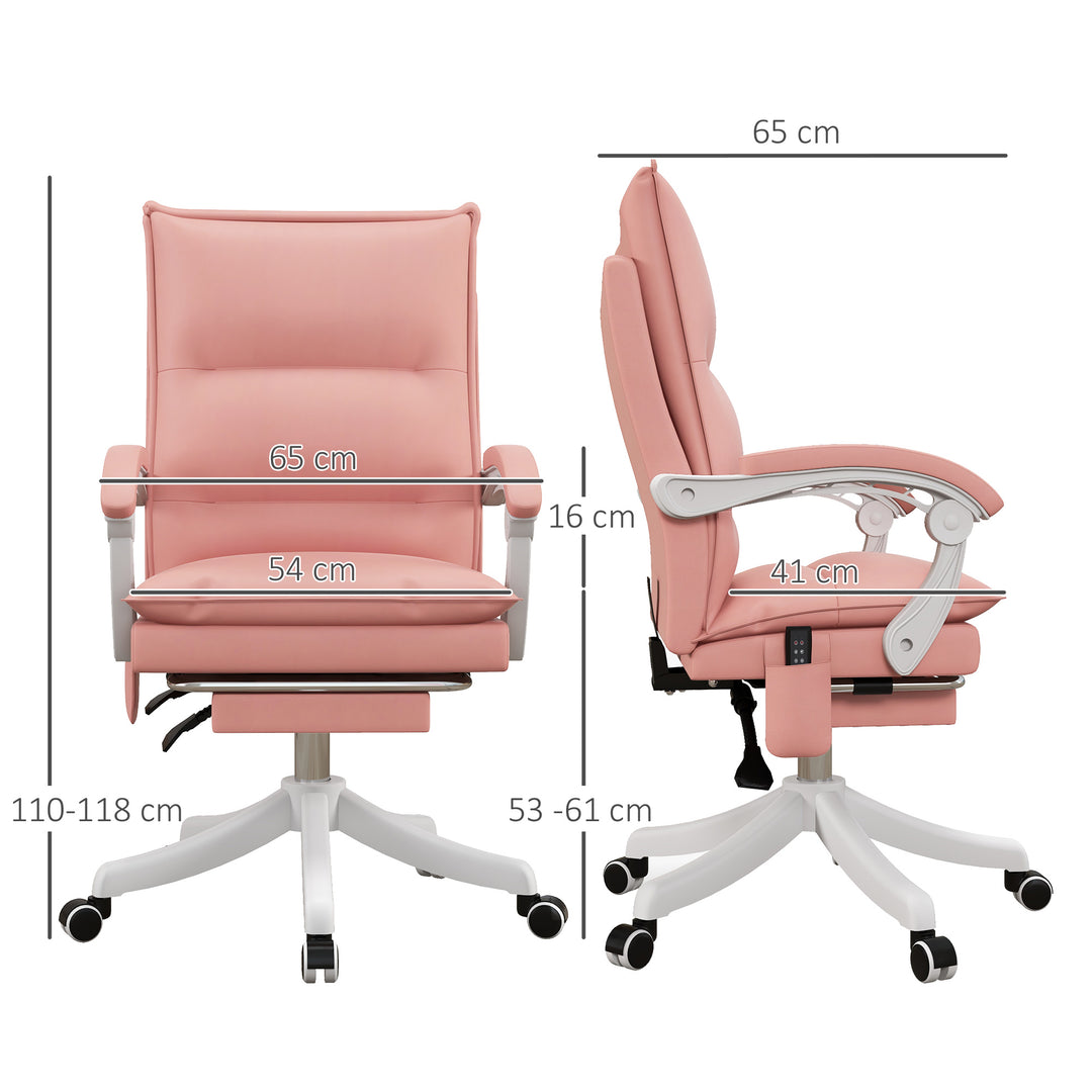 Vinsetto Vibration Massage Office Chair, Pink