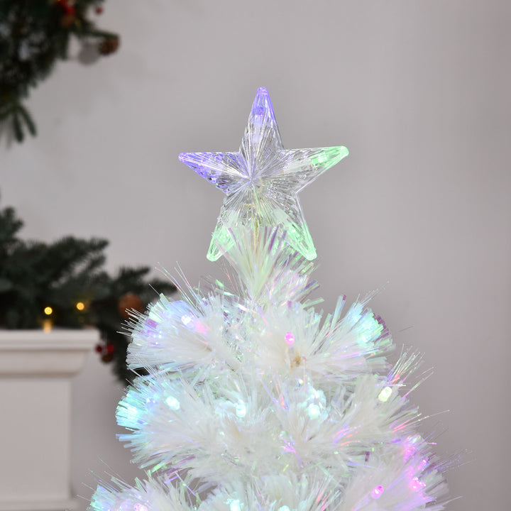 4 Feet Prelit Artificial Christmas Tree with Fiber Optic LED Light