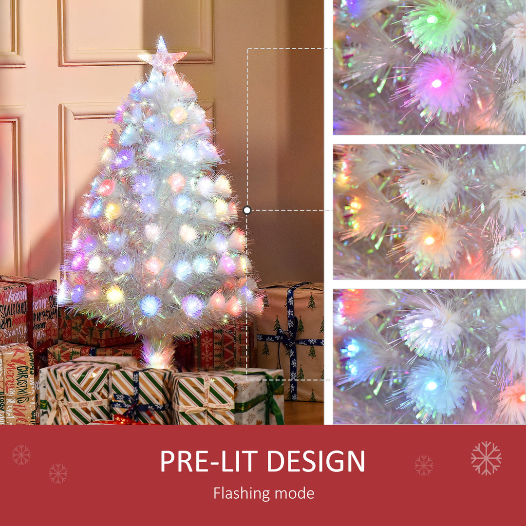 3 Feet Prelit Artificial Christmas Tree with Fiber Optic LED Light