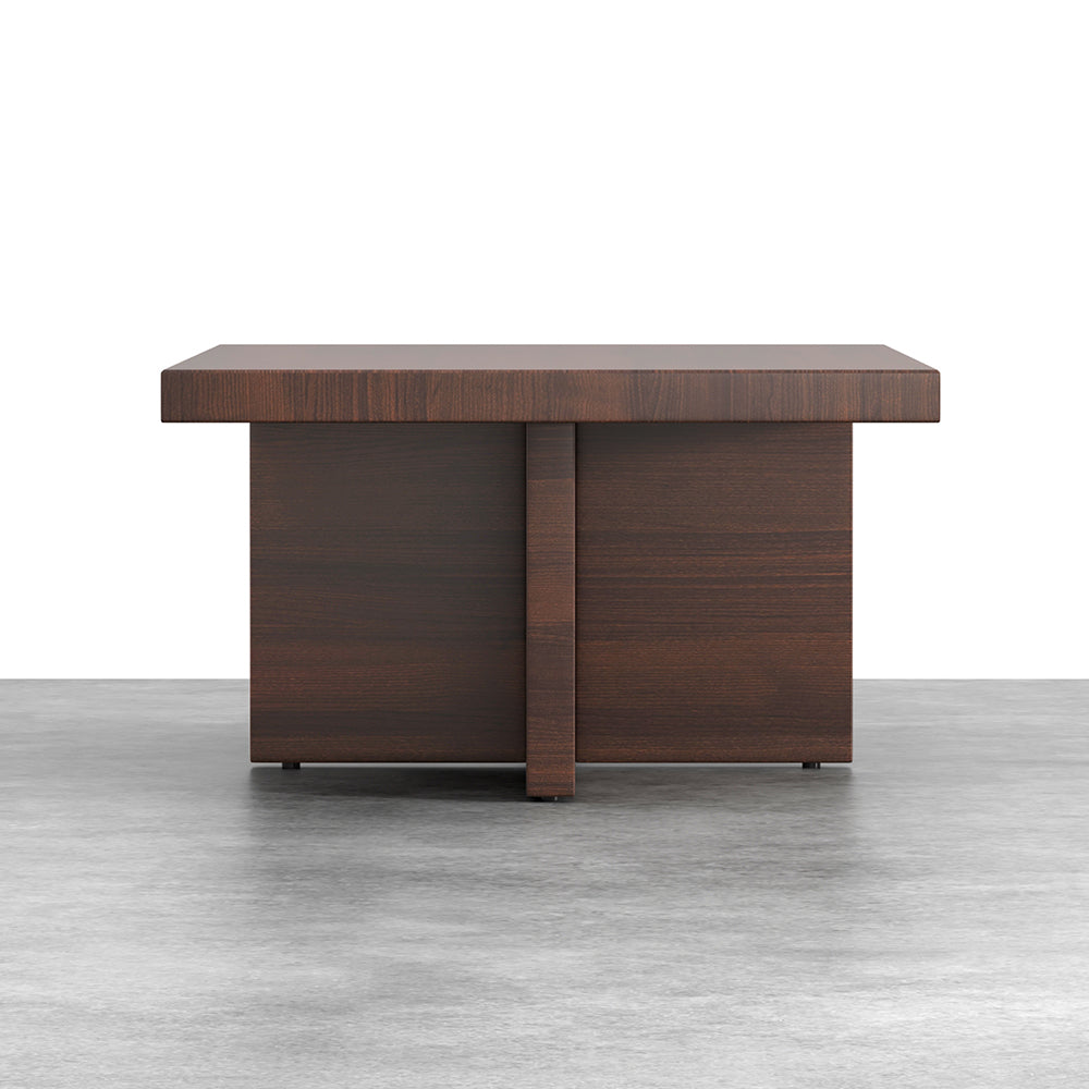 Modern Wooden Rectangle Coffee Table Living Room Cocktail Table in Walnut