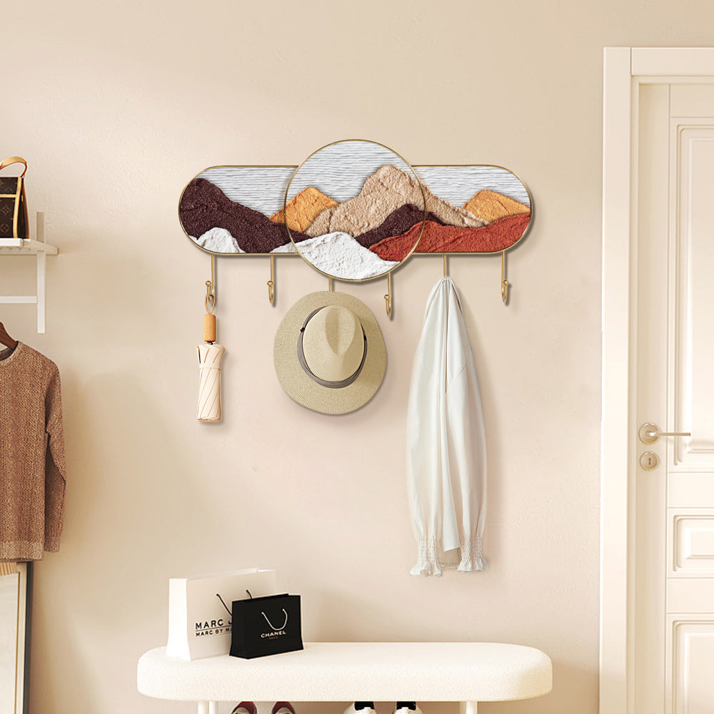 60cm Wall Art Decorative Coat Rack with 6 Hooks