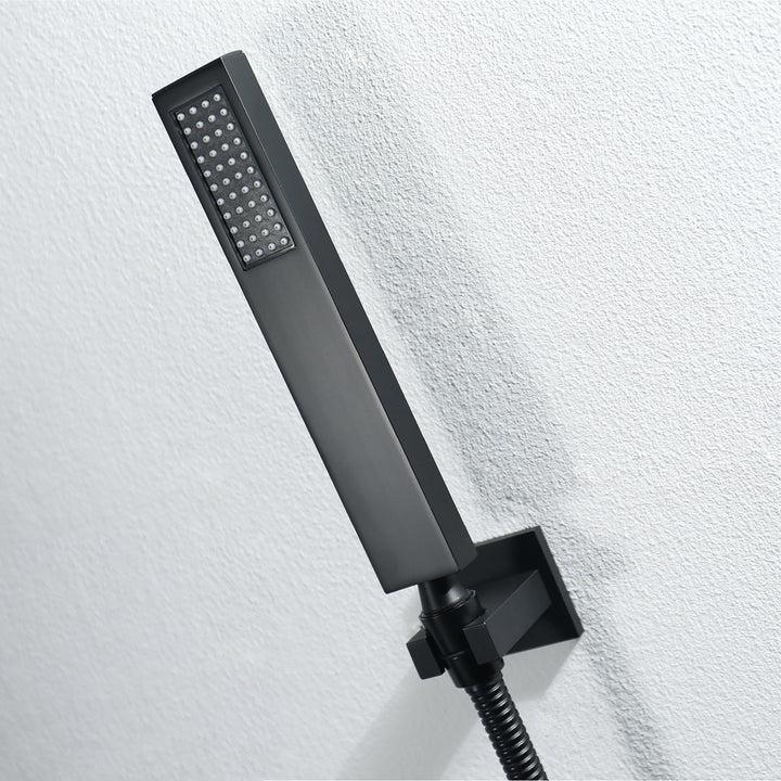 Wall-Mounted Shower Set in Black 4 Function Thermostatic Shower Mixer