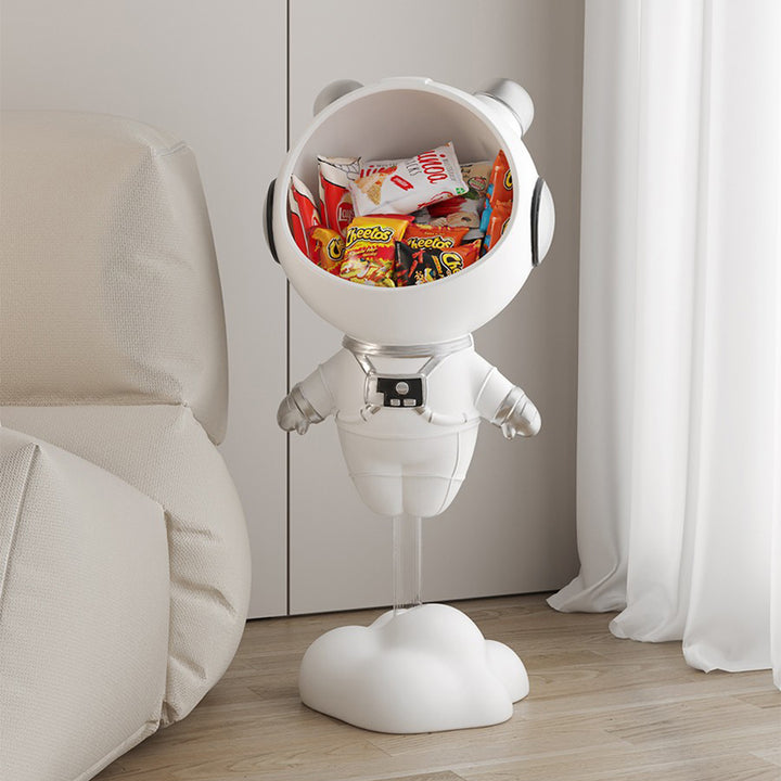 Modern White Astronaut Side Table Floor Figurine End Table Storage Decoration