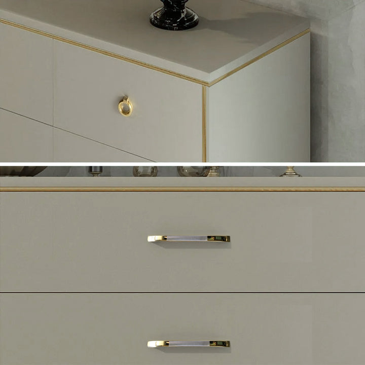 1600mm Contemporary 9-Drawer Champagne Bedroom Dresser for Storage in Gold