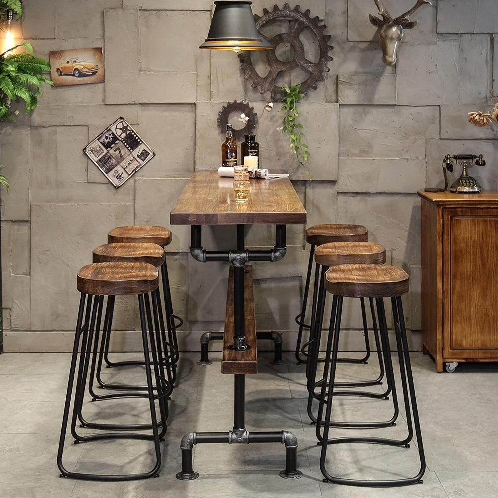 51" Industrial Rectangular Bar Table Natural Industrial Pub Table