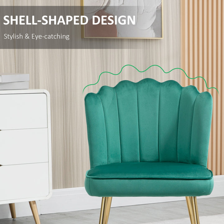 Glam Velvet-Feel Shell Accent Chair