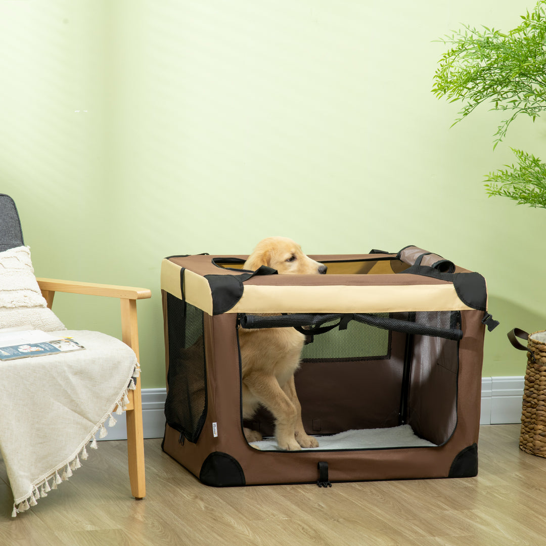 Cosy Carrier: Foldable Pet Transport with Plush Cushion