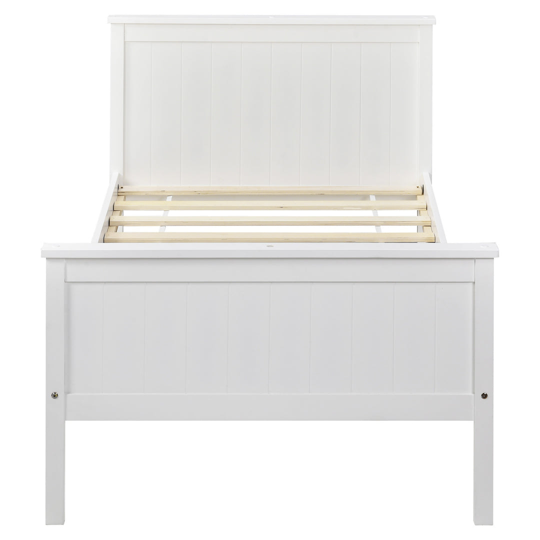 Pine Wood Bed Frame with Headboard and Footboard