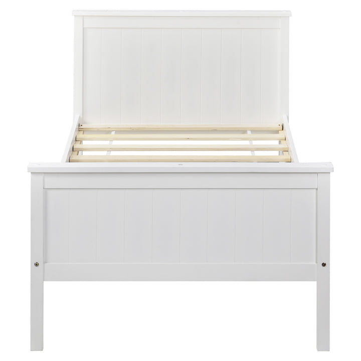 Pine Wood Bed Frame with Headboard and Footboard