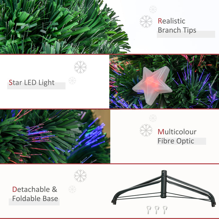 4ft 120cm Fiber Optic Xmas Tree Artificial Christmas Tree W/ Stars