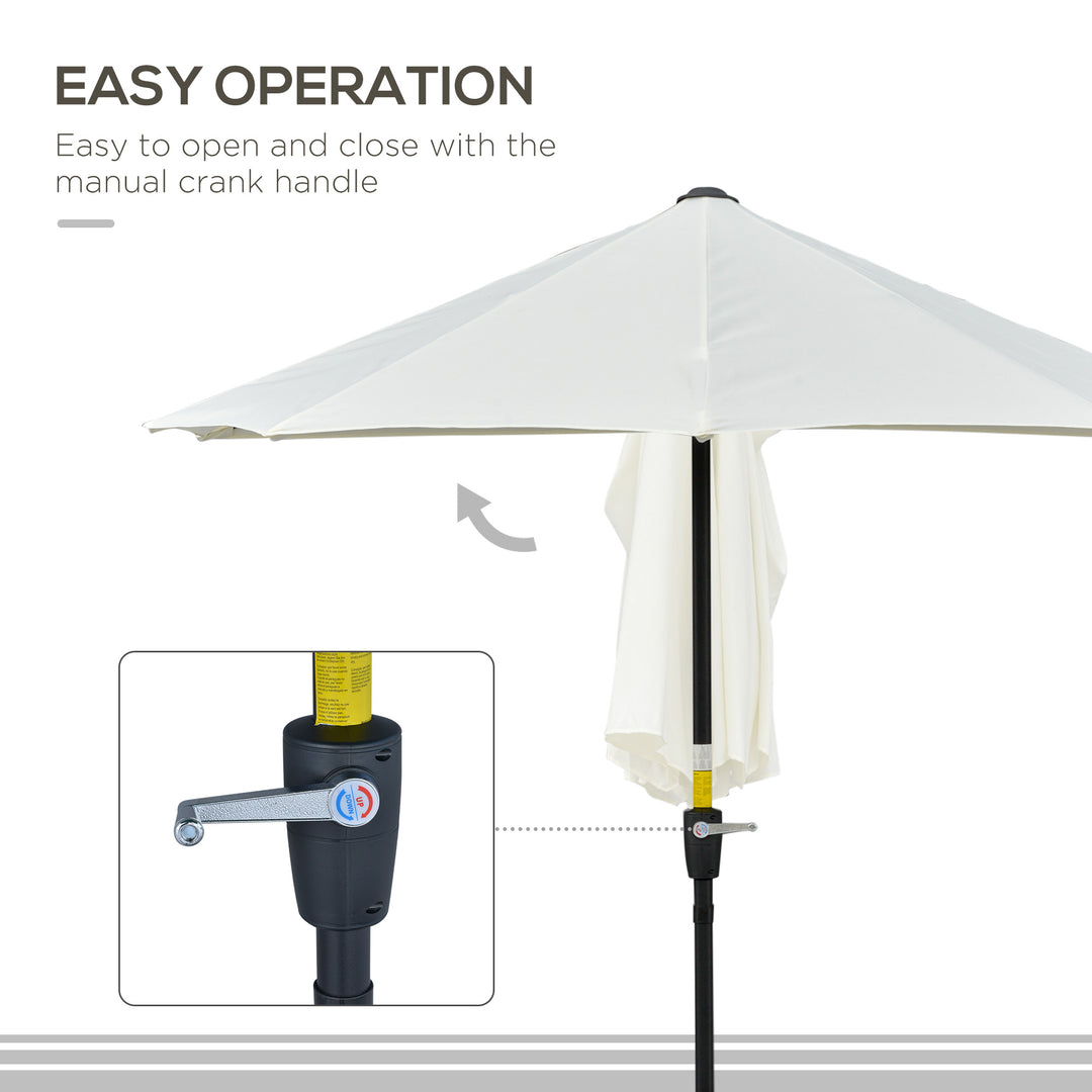 Waterproof Half Parasol: Crank-Operated Sunshade for Balconies & Gardens