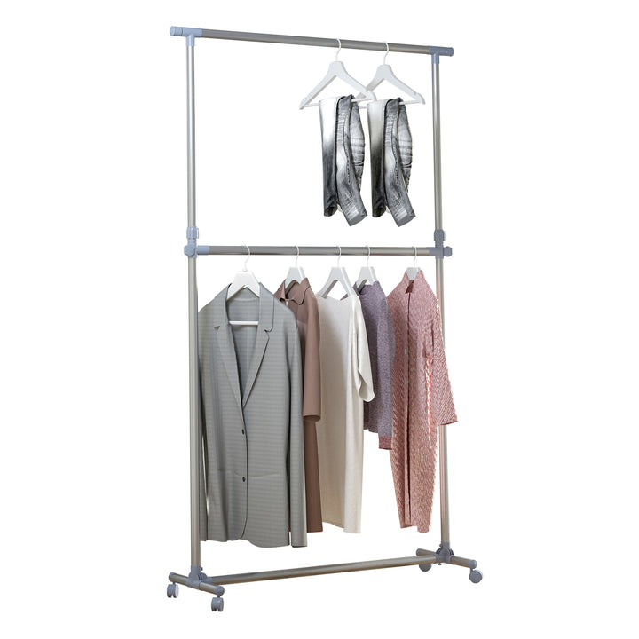 Heavy Duty Garment Rail Clothes Hanger on Wheels