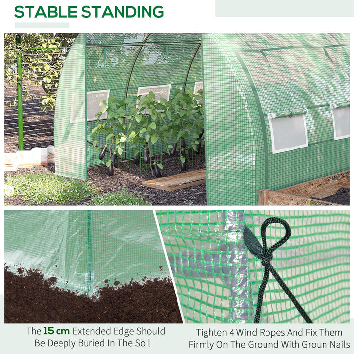 Walk-in Polytunnel Greenhouse: With Roll-up Sidewalls