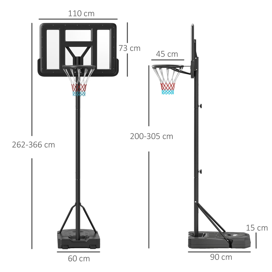 Height Adjustable Basketball Stand Net Set System