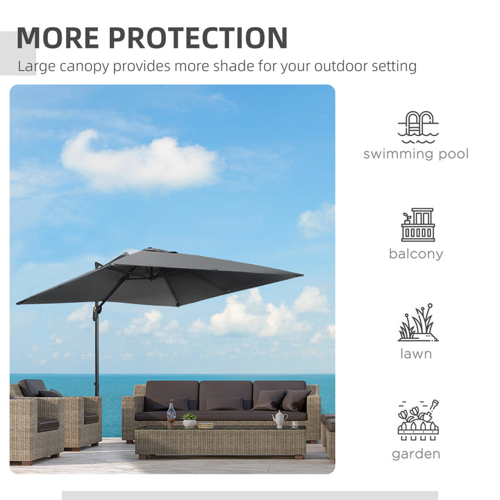 Waterproof 2.7 x 2.7 m Cantilever Parasol