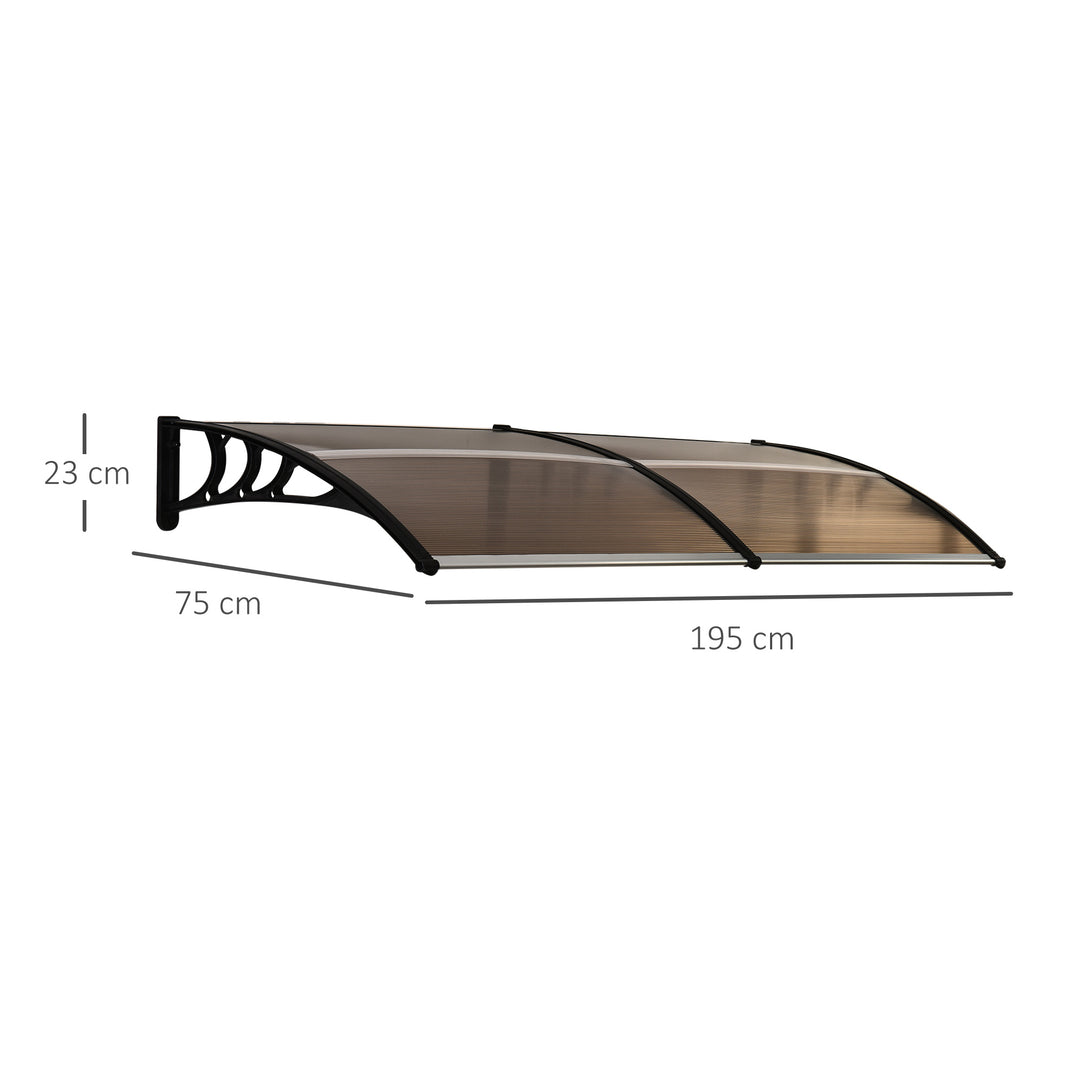 Waterproof 75 x 195 cm Curved Door Window Awning Canopy