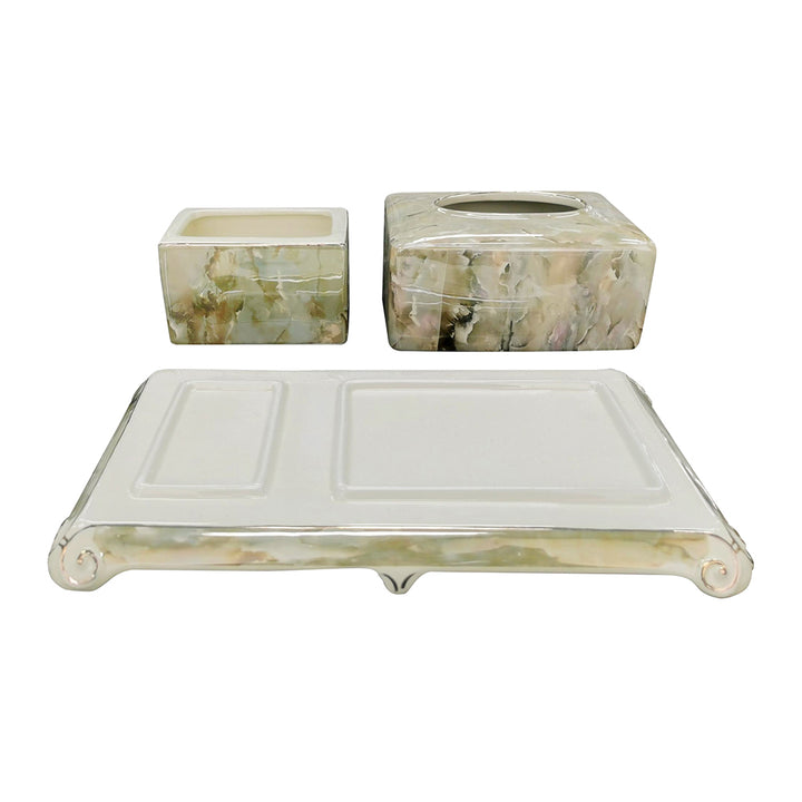 Marble Tissue Box Ceramics Tissue Holder Set