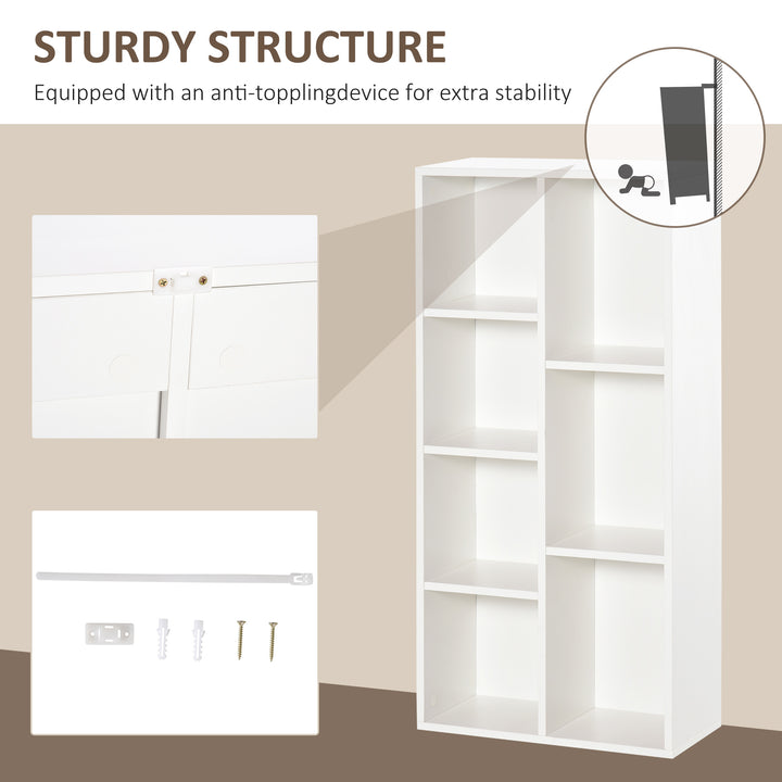 HOMCOM Seven-Cube Bookcase, White