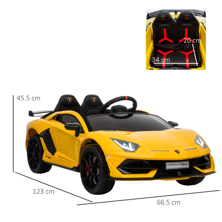 Kids Electric Ride On Car Compatible 12V Battery-powered Lamborghini Aventador Sports Racing Car Toy w/ Parental Remote Control