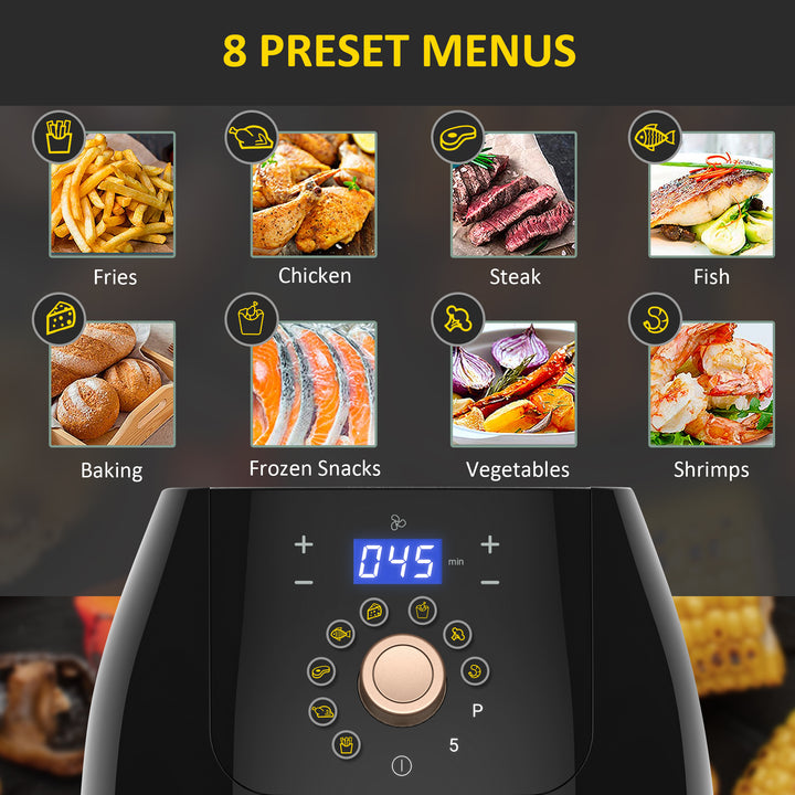 Air Fryer Deluxe: Digital 1700W 5.5L Rapid Air Circulation