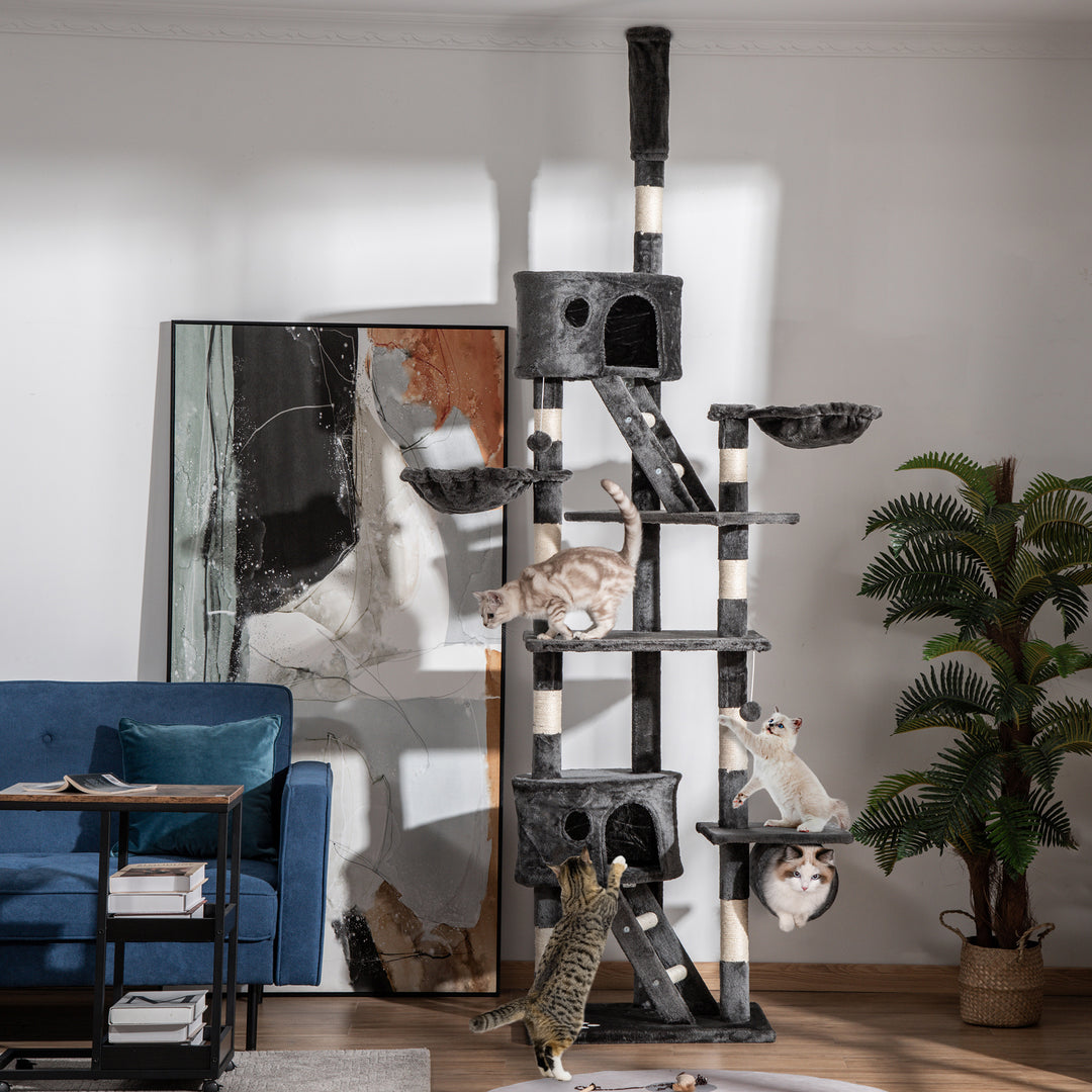 Cat Tower Floor-to-Ceiling 240-260cm Indoor Cat Tree