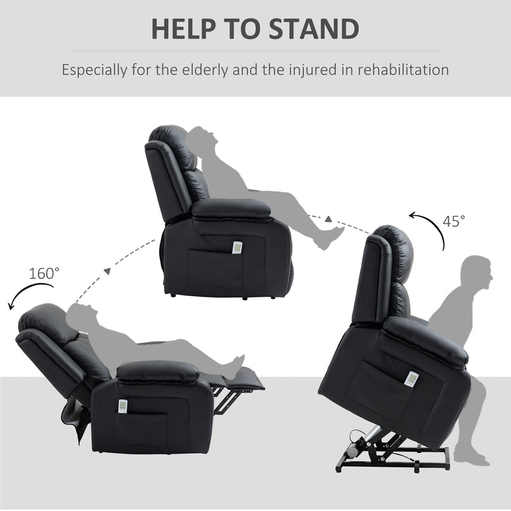 Electric Power Lift Recliner Chair Vibration Massage Reclining Chair with Remote Control and Side Pocket