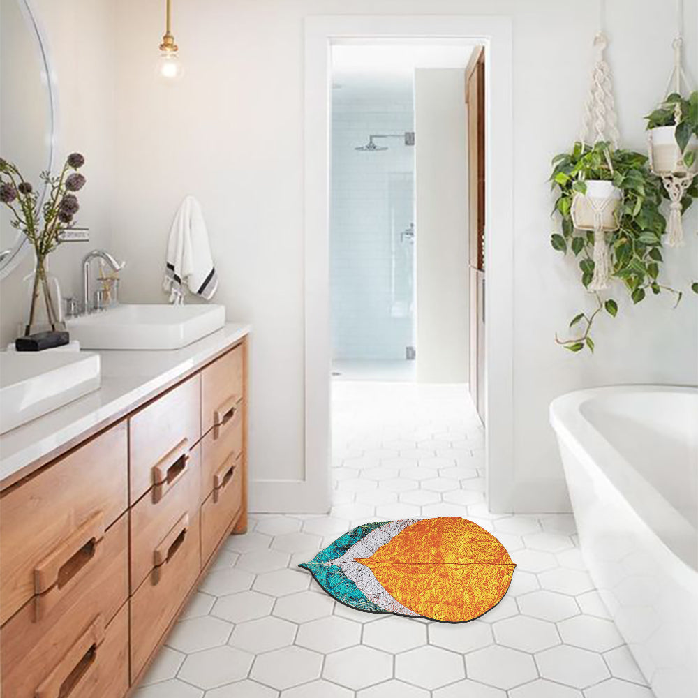 2 PCS Creative Novely Colourful Bath Diatom Mud Mat Water-Absorbent Non-slip Rug Set