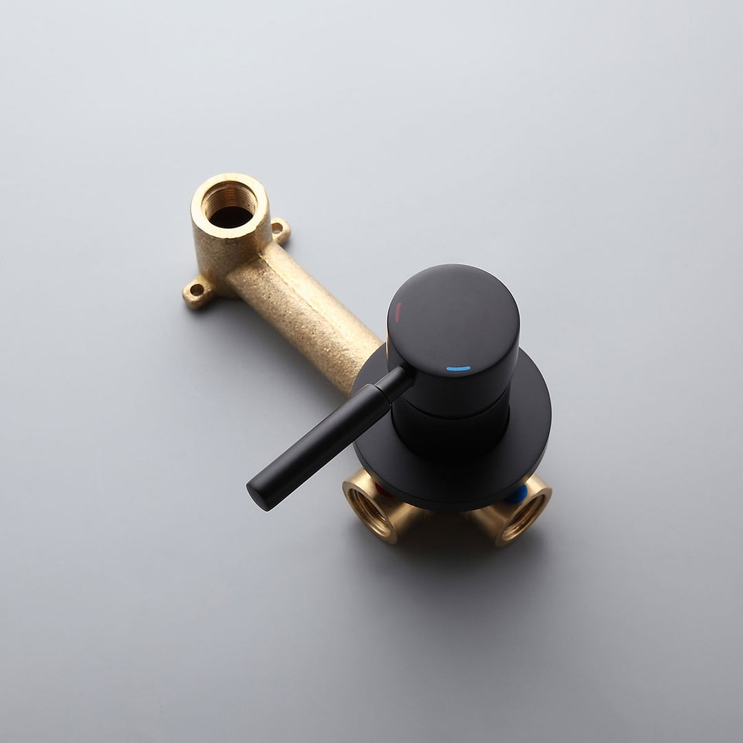 Stev Solid Brass Modern Wall-Mount Bathroom Basin Tap Single Lever Handle