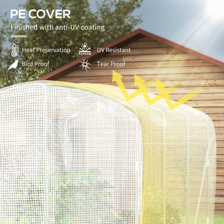 Polytunnel Greenhouse Walk-in Grow House with UV-resistant PE Cover