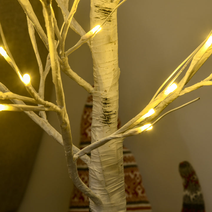 4ft Artificial White Birch Tree Light with 72 Warm White Pre-Lit LED Light for Indoor and Covered Outdoor Use