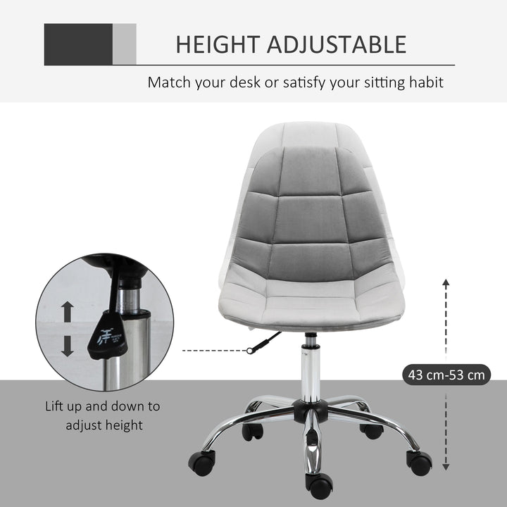 Vinsetto Ergonomic Chair, Armless, Grey