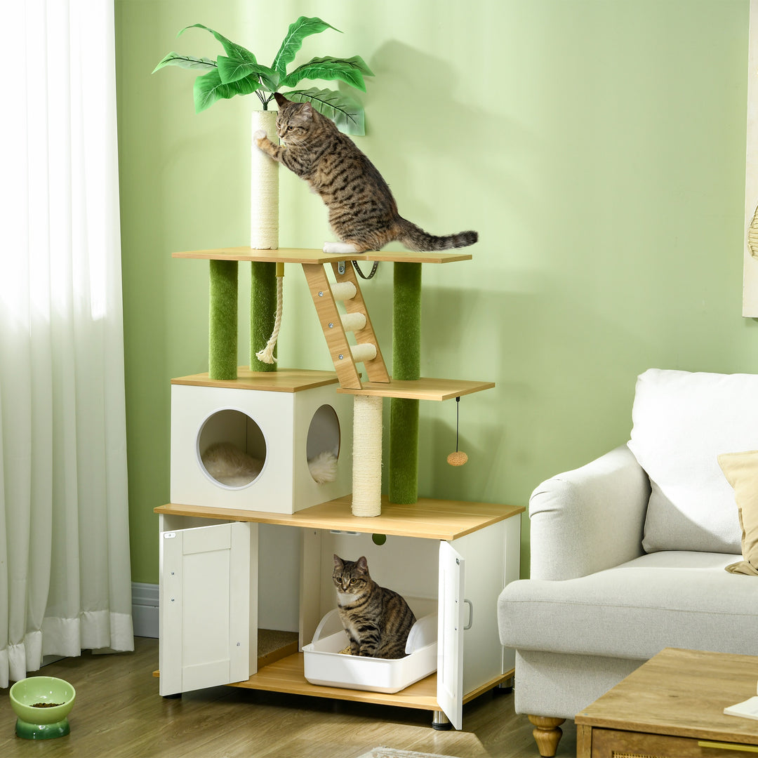 Cat Tree w/ Hidden Litter Box Enclosure