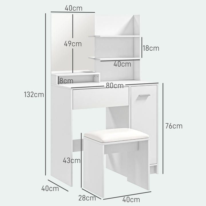 Dressing Table with Mirror and Stool