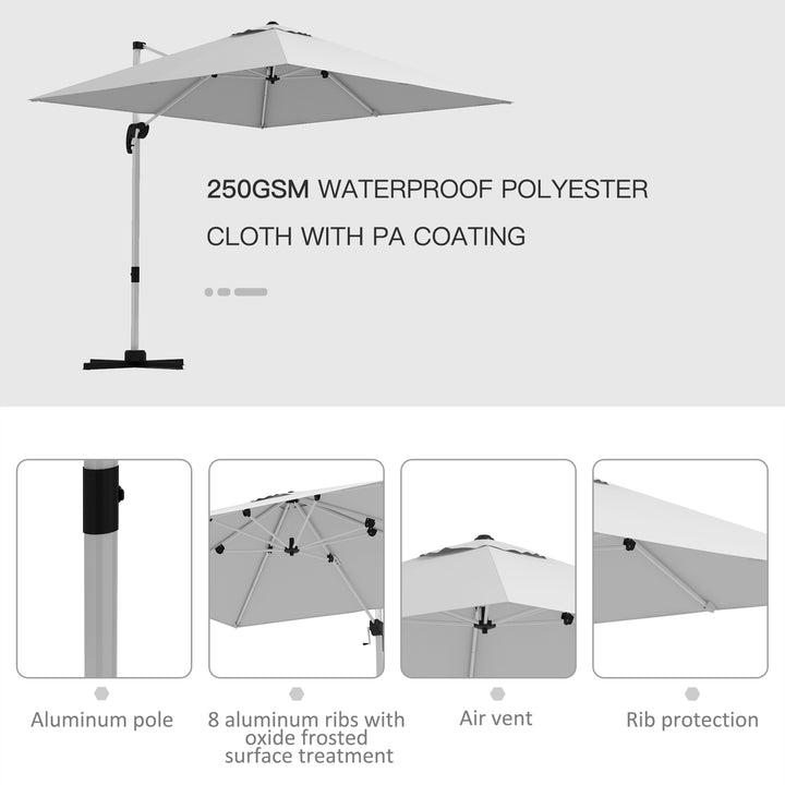 3 x 3(m) Square Cantilever Parasol with Cross Base